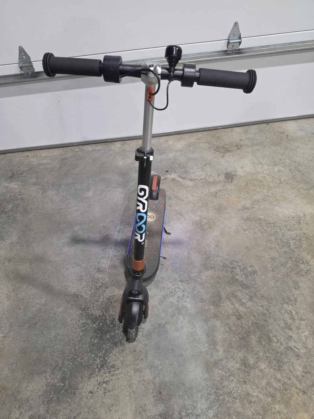 Kids Electric Scooter in Black and Orange - Lightweight Foldable Ride-On